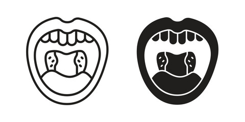 Obraz premium Tonsil icon concept outline symbol design. Simple element illustration.