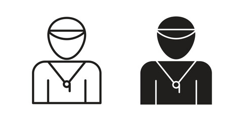 Trainer icon concept outline symbol design. Simple element illustration.