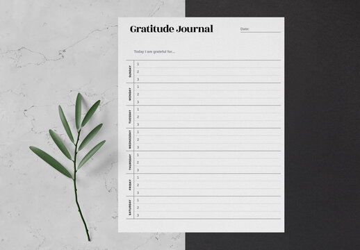 Weekly Gratitude Journal Planner Layout