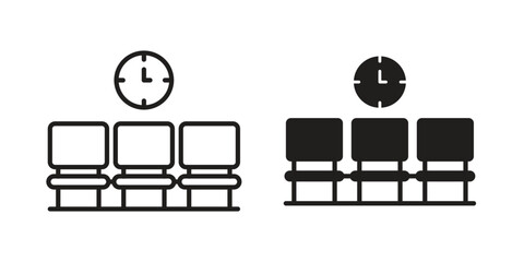 Waiting Room icon concept outline symbol design. Simple element illustration.