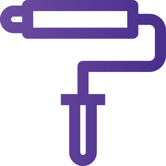 Purple Paint Roller Tool Icon with Transparent Background Representing Renovation and Painting Projects