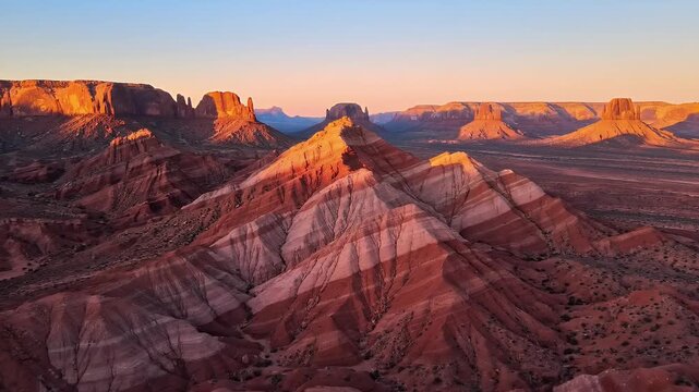 Cinematic Desert Layers Sunrise Over Red Rock Formations