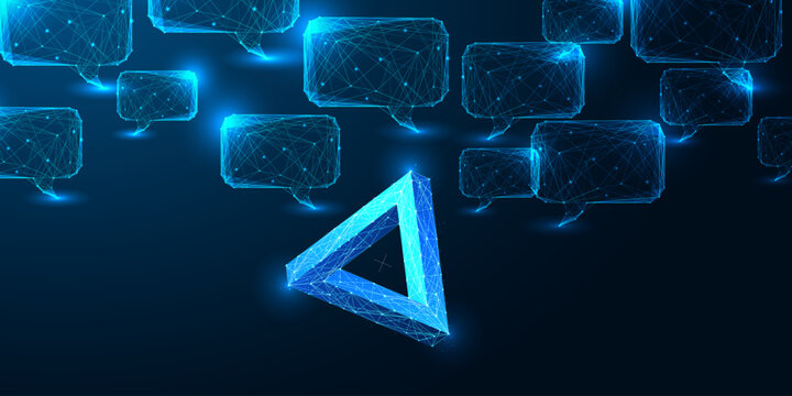 AI logic paradox and computational thinking concept digital triangle vector illustration