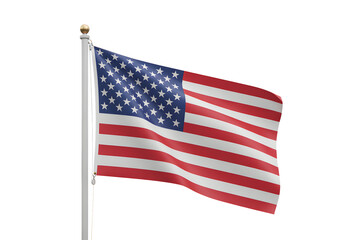 Majestic American flag proudly waving on a flagpole symbolizing freedom, patriotism, and national pride for any project.