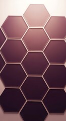 Obraz premium Artistic arrangement of geometric hexagons in a gradient purple hue