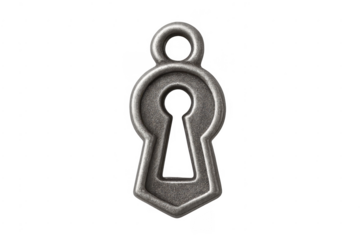 Vintage metal keyhole representing security and access on transparent background