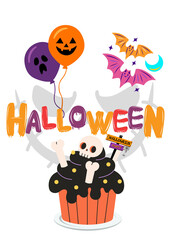 Halloween Treat Delight Bright, cheerful, and perfect for Halloween party graphics or seasonal decor.