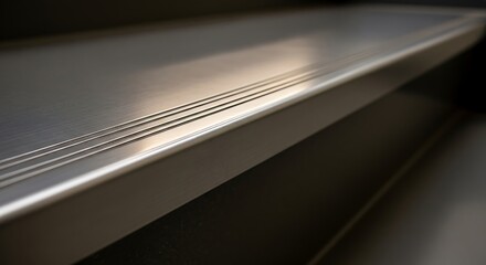 Modern metal staircase step detail with sleek lines and elegant design