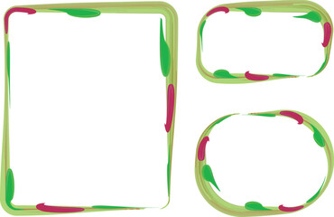 green colorful decorative elements design frames borders shapes