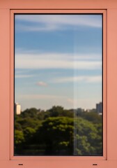 Fototapeta premium Reflecting serenity, gazing through an aperture of clarity and tranquility