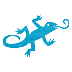 vector illustration of an abstract turquoise lizard