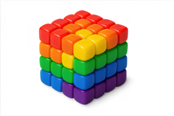 Rainbow pride cube forming with colorful blocks