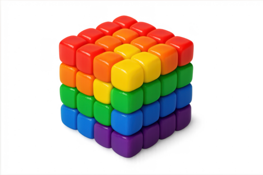 Rainbow pride cube forming with colorful blocks