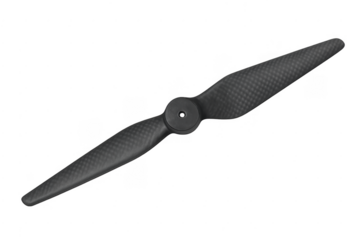 Carbon fiber drone propeller isolated on transparent background
