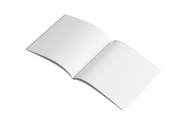 Square Magazine White Blank 3D Rendering Transparent Mockup PNG