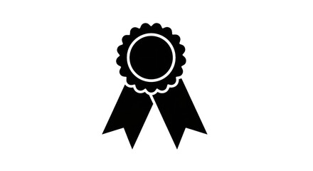 Award ribbon illustration on transparent background for recognition and achievement