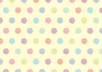 可愛い　シームレスパターン　梅結び