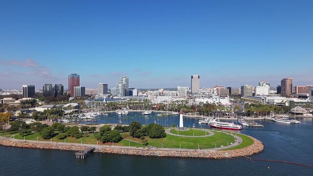 aerial view of Long Beach, California