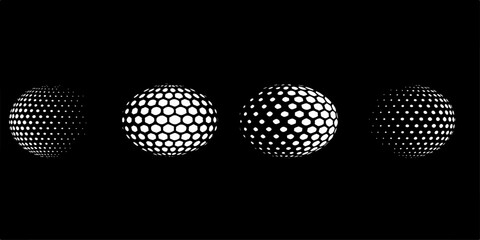 Abstract black background with illuminated LED light circles, a technology concept illustration