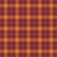 Warm autumnal plaid pattern. Cozy, rustic textile design evokes feelings of comfort and fall. Ideal for backgrounds, apparel, or crafts projects.