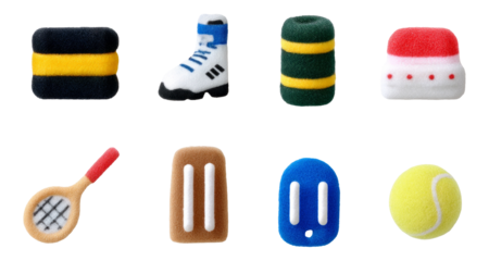 Mini Tennis Racket Vibration Dampener with Grip Roll Elements on Transparent Background