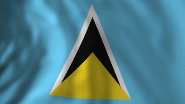Saint lucia flag waving gently in the wind