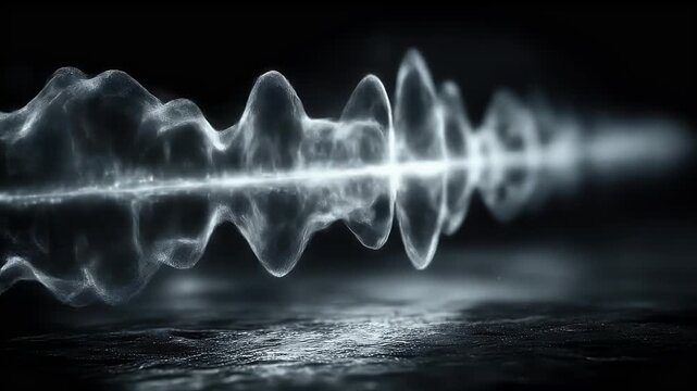 Abstract Sound Wave Visualization on Dark Background.