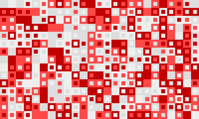 Fototapeta premium Abstract red and white square pattern. Dynamic geometric design perfect for backgrounds, website banners, or modern branding. Represents energy, data, or technology. Versatile and visually striking.