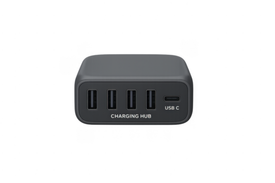 Usb charging hub multiple ports transparent background