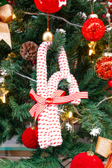 Christmas decorations at vertical composition