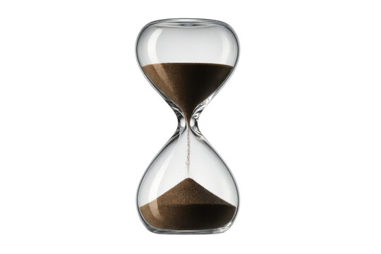 Hourglass with sand flowing measuring passing time