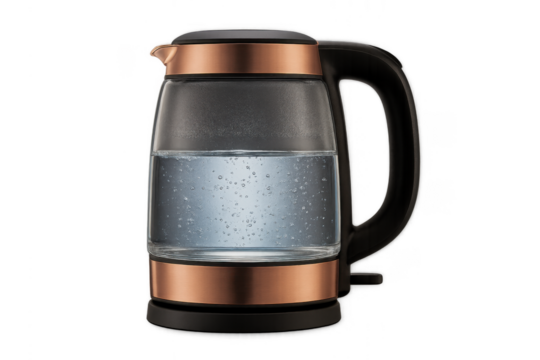 Glass electric kettle filled with water preparing hot drinks - Powered by Adobe