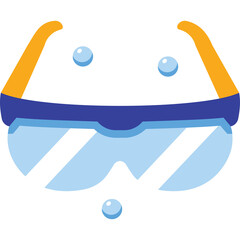 Stylized Blue And Orange Goggles With Bubbles On A Transparent White Background Clean Simple Icon Graphic Design Element