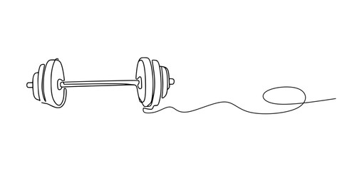 Strength in Simplicity, A continuous line drawing of a barbell with abstract curves