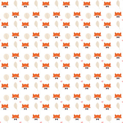 Obraz premium Seamless pattern with cute foxes, illustration background