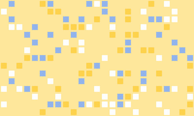 Abstract pastel pixel art background.  Soft yellow, blue, and white squares create a playful, modern design. Perfect for websites, presentations, or textile prints.