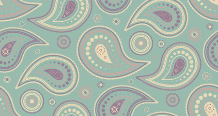 Floral pattern idea to background festival. Old-fashioned decor and creativity herb. Curve paisley as surface ornate.