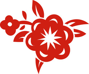 Chinese New Year 2026, the year of the Horse, red and gold line art characters, simple hand-drawn Asian elements with craft (Chinese translation: Happy Chinese New Year 2026, year of the Horse)