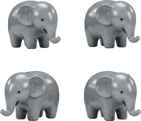 Obraz premium Four Gray Elephant Figurines in a Group.