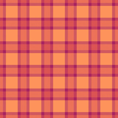 Warm tartan pattern in orange and plum. Timeless textile design suitable for backgrounds, fashion, or decorative projects. Cozy and versatile texture.