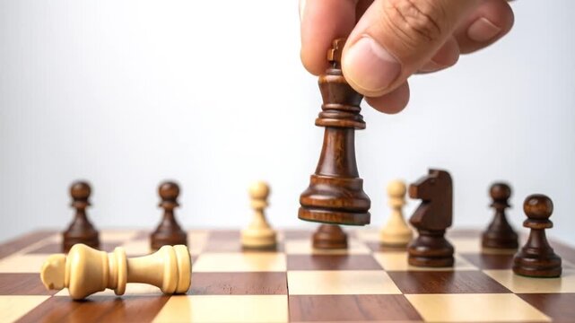 Chess Endgame: King Takedown Sequence Depicting Checkmate on a Classic Chessboard