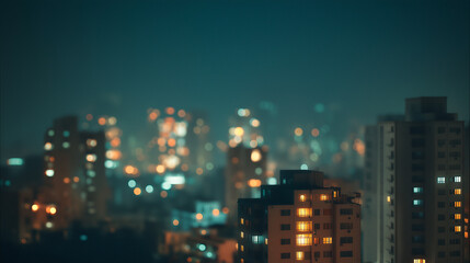 lights in the cityscape at night