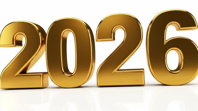 Golden 2026 year number representing future opportunity and celebration