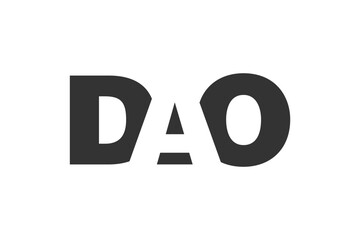DAO logo design. Initial letter D A O bold font style for tech startups, consulting, corporate branding. Creative company name, headlines typography identity, trendy logotype.