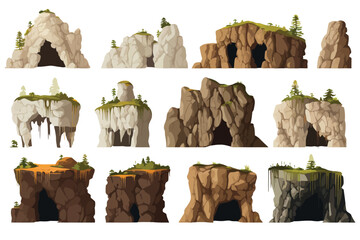 Set of isolated caves