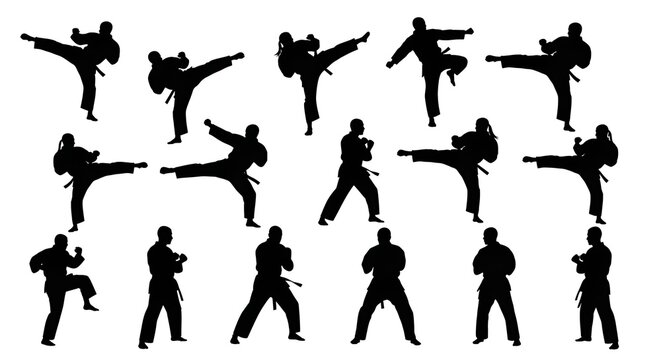 silhouettes of dancing people