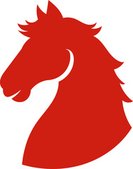 Chinese New Year 2026, the year of the Horse, red and gold line art characters, simple hand-drawn Asian elements with craft (Chinese translation: Happy Chinese New Year 2026, year of the Horse)