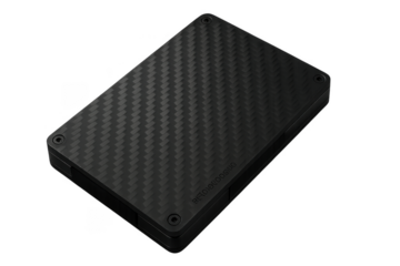 Black carbon fiber minimalist wallet on transparent background