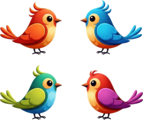 Colorful Cartoon Birds A Collection of Avian Characters.