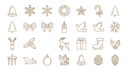 Obraz premium Collection of christmas icons